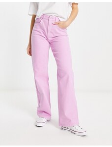 NA-KD X - Pantaloni a vita alta a fondo ampio rosa in coordinato