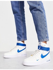 Nike - Air Force 1 Hi SE 40th Anniversary - Sneakers bianche e blu ghiandaia-Bianco