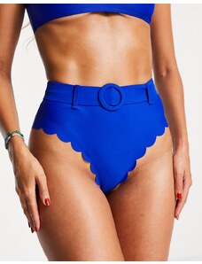The Frolic - Crete - Slip bikini a vita alta smerlato blu cobalto