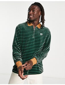 Puma - Downtown - Polo in velour verde a righe