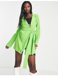 Rebellious Fashion - Vestito blazer taglio lungo color lime-Verde