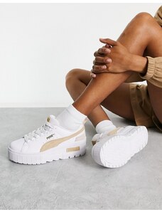 PUMA - Mayze - Sneakers bianche e avena con plateau-Bianco