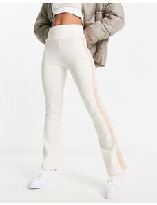 adidas Originals - Ski Chic - Leggings color avena a zampa a coste-Bianco