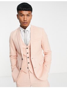 New Look - Giacca da abito slim rosa