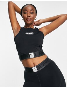 Nike Training Nike Pro Training - GRX - Top corto senza maniche nero con logo