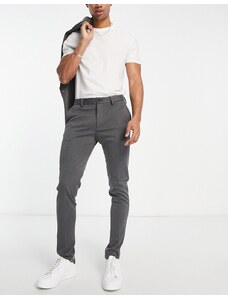 Bershka - Pantaloni sartoriali eleganti grigi con spacco laterale in coordinato-Grigio