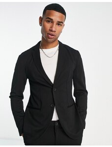 Jack & Jones Premium - Abito in jersey nero con giacca e pantaloni slim