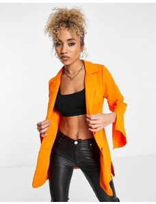 Rebellious Fashion - Blazer taglio lungo arancione pop