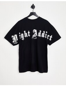 Night Addict - T-shirt con stampa con logo sul retro colore nero