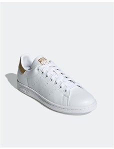 adidas Originals - Stan Smith - Sneakers bianche e oro-Bianco