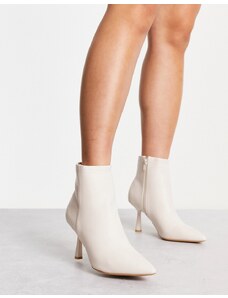 New Look - Stivali a punta color bianco sporco con tacco