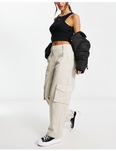 Something New X Naomi Anwer - Pantaloni cargo color crema-Bianco
