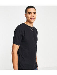 Soul Star Tall - T-shirt in piqué nera in coordinato-Nero