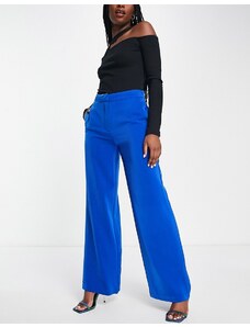 JDY - Pantaloni sartoriali a vita alta con fondo ampio blu acceso