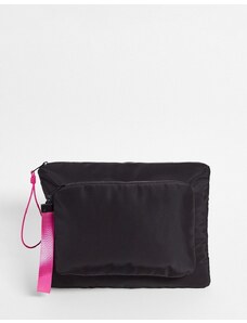 ASOS DESIGN - Custodia per laptop nera con tasca rimovibile-Nero