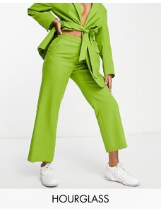 ASOS DESIGN Hourglass - Pantaloni da abito dritti alla caviglia color oliva-Verde
