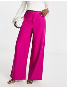 Only - Pantaloni sartoriali a fondo ampio rosa in coordinato