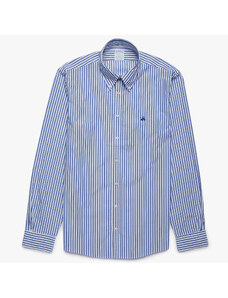 Brooks Brothers Camicia sportiva Milano slim fit in cotone, colletto button-down - male Camicie sportive Blu Bengala M