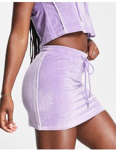 Daisy Street - Active - Gonna in velour lilla con coulisse-Viola