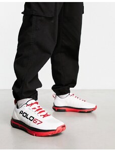 Polo Ralph Lauren - Polo 67 Capsule - Sneakers bianche e rosse con logo-Bianco