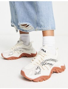 Fila - Interation - Sneakers crema con stampa leopardata e suola in gomma-Neutro