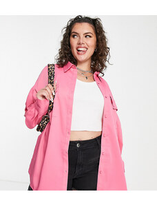 Extro & Vert Plus - Camicia oversize a pieghe rosa