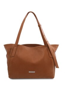 Tuscany Leather TL142230 TL Bag - Borsa shopping in pelle morbida Cognac