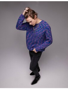Topman - Maglione in maglia multicolore con cuciture vivaci