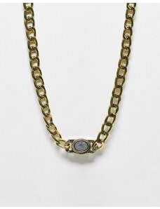 Icon Brand - Corazon - Collana oro con catenina a maglie ovali e pietra composita