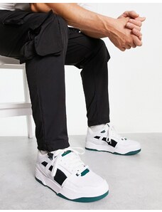 Puma - Slipstream - Sneakers bianche e nere con dettagli in camoscio verde-Multicolore