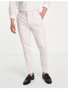 ASOS DESIGN - Pantaloni eleganti super skinny rosa pastello puntinati