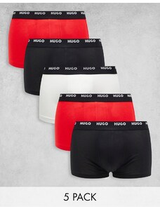 Hugo Red HUGO - Bodywear - Confezione da 5 boxer aderenti multicolore-Nero