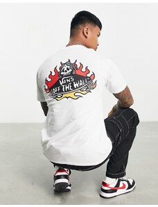 Vans - Fuego - T-shirt bianca con stampa di teschio sul retro-Bianco