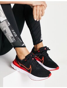 Nike Running - React Infinity Run 3 Flyknit - Sneakers nere e arancioni-Nero