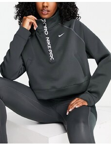 Nike Training - Femme - Top con zip corta nero
