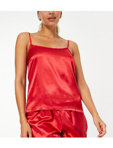 Missguided - Completo pigiama con 7 pezzi in raso rosso