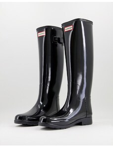 Hunter - Original Refined Tall - Stivali da pioggia neri lucidi-Nero