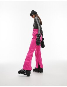 Topshop - Sno - Pantaloni a zampa da sci rosa con bretelle