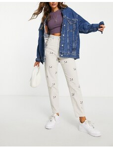 Tommy Jeans - Critter - Mom jeans crema a coste-Bianco