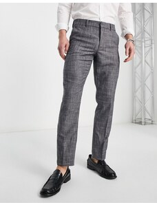 New Look - Pantaloni da abito slim grigio scuro testurizzati