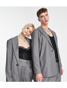 Reclaimed Vintage - Blazer oversize unisex grigio in coordinato