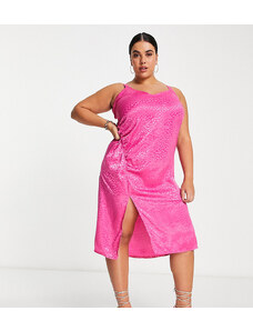 Simply Be - Vestito sottoveste rosa con arricciatura laterale
