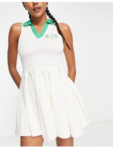 South Beach - Vestito stile tennis bianco e verde