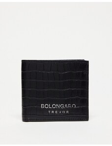 Bolongaro Trevor - Portafogli nero con stampa effetto coccodrillo