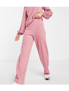 Esclusiva JDY - Pantaloni in maglia con fondo ampio rosa in coordinato