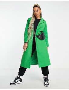 QED London - Cappotto doppiopetto taglio lungo verde acceso