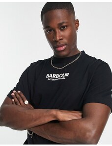 Barbour International - Formula - T-shirt con logo nera-Nero