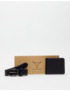 Hyde & Tanner - Scatola regalo con portafoglio e cintura nero