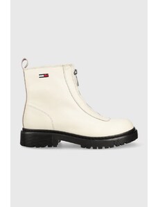 Tommy Jeans stivaletti alla caviglia in pelle Tommy Jeans Zip Boot donna