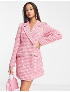 Miss Selfridge - Vestito blazer doppiopetto in bouclé rosa